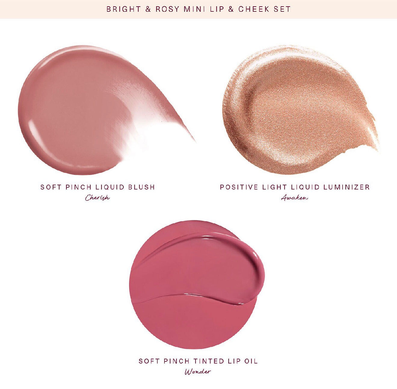 RARE BEAUTY Bright & Rosy Mini Lip And Cheek Set