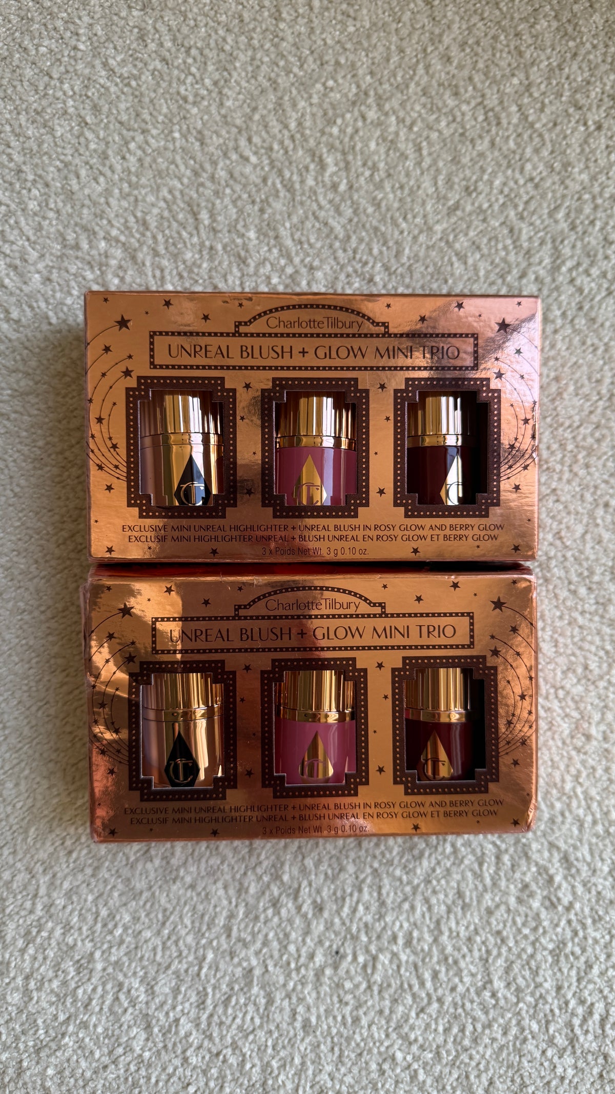 CHARLOTTE TILBURY
Mini Unreal Blush + Glow Trio